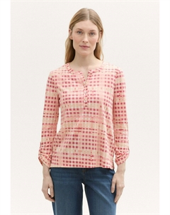 Футболка с длинным рукавом HENLEY LANGARM MIT MUSTER, лососево-розовый Tom tailor