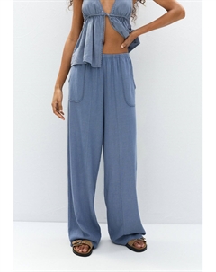 Брюки FLOWING PANELLED RUSTIC, цвет Blue Denim Pull & bear