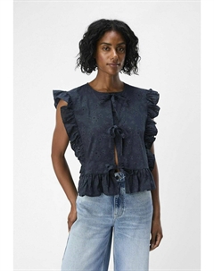 Блуза OBJCILIE REP, темно-синий Object