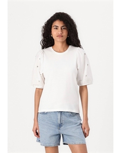 Футболка с принтом ONLEMME LIFE O NECK PUFF MIX, кремовый Only