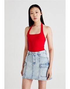Топ SQUARE NECK HALTER, красный Weekday