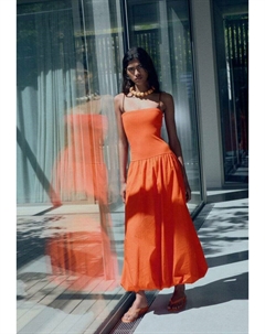 Повседневное платье STRAPLESS BALLON, оранжевый Mango