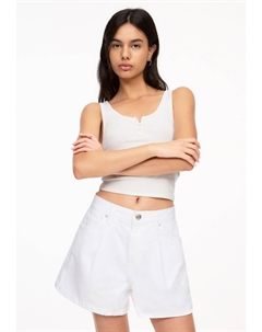 Джинсовые шорты, белый Pull & bear