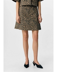 Джинсовая юбка LEOPRINT - A-line skirt, коричневый Object