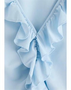 Топ с длинными рукавами WITH FLOUNCES, светло-голубой Lindex