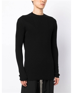 Джемпер с отделкой в рубчик, черный Rick owens