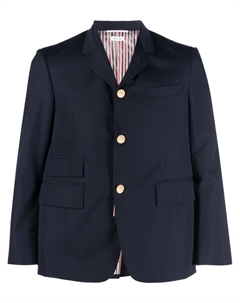 Однобортный пиджак с укороченными рукавами, синий Thom browne