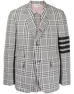 Однобортный пиджак в клетку, белый Thom browne