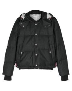 Пуховик с капюшоном, серый Thom browne