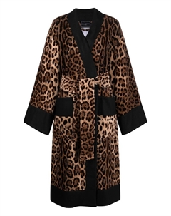 Халат с леопардовым принтом, коричневый Dolce&gabbana