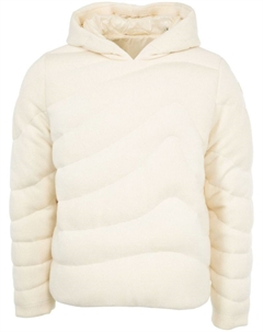 Шерстяное худи с дутыми вставками, нейтральный цвет Moncler