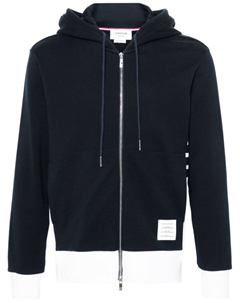 Худи на молнии со вставками, синий Thom browne