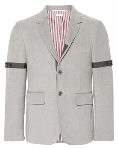 Однобортный вельветовый пиджак, серый Thom browne
