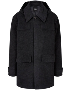 Пальто средней длины с отделкой дафлкот, серый Studio tomboy