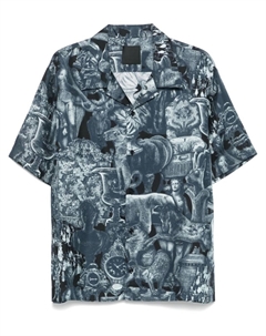 Шелковая рубашка Hubert с принтом, синий Givenchy