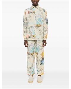 Брюки с графичным принтом из коллаборации с Mahaslama, нейтральный цвет Amir slama