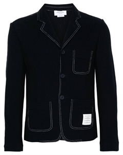 Однобортный пиджак, синий Thom browne