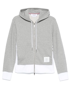 Худи на молнии с полосками 4-Bar, серый Thom browne