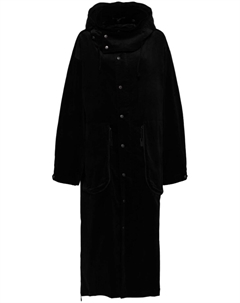 Тренч с капюшоном, черный Yohji yamamoto