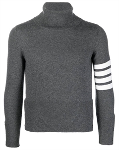 Кашемировая водолазка с полосками 4-bar, серый Thom browne
