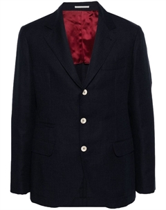 Однобортный пиджак, синий Brunello cucinelli