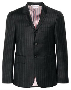 Шерстяной пиджак в тонкую полоску, серый Thom browne
