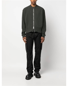 Шерстяной кардиган на молнии, зеленый Givenchy