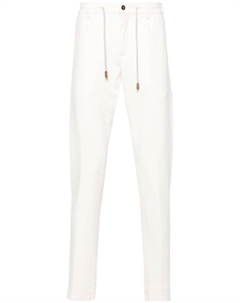 Зауженные брюки с кулиской, белый Eleventy