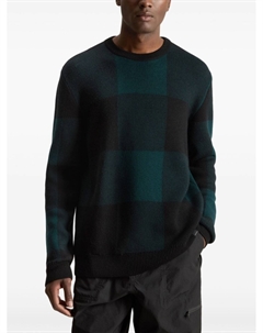 Клетчатый узор из натуральной шерсти свитер, зеленый Woolrich