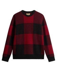 Клетчатый узор из натуральной шерсти свитер, красный Woolrich
