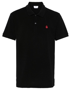 Рубашка поло с перевернутым черепом, черный Alexander mcqueen