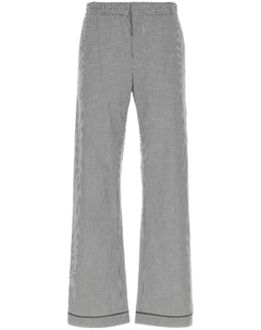 Брюки в клетку гингем, черный Prada