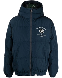 AAPE BY * пуховик с нашивкой-логотипом, синий A bathing ape®