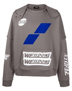 Джемпер с логотипом, серый We11done