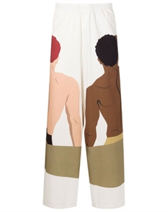 Широкие брюки с графичным принтом, нейтральный цвет Amir slama