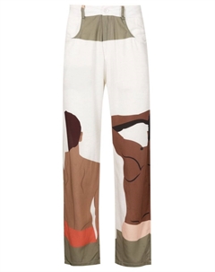 Брюки с графичным принтом, нейтральный цвет Amir slama