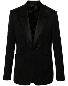 Однобортный пиджак с цветочным узором, черный Givenchy
