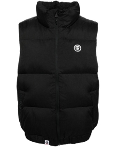 AAPE BY * дутый жилет с нашивкой-логотипом, черный A bathing ape®
