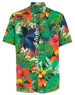 Рубашка с короткими рукавами и цветочным принтом, зеленый Amir slama
