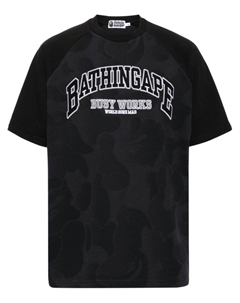 Футболка из хлопка с вышитым логотипом, черный A bathing ape®