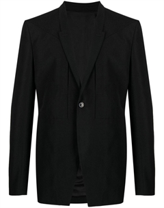 Однобортный пиджак со швами, черный Rick owens