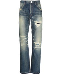 Прямые джинсы с эффектом потертости, синий Givenchy