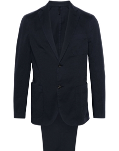 Однобортный костюм с лацканами, синий Incotex