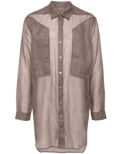 Прозрачная рубашка Jumbo, коричневый Rick owens