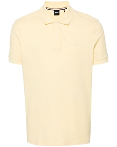 Рубашка поло с вышитым логотипом, желтый Boss