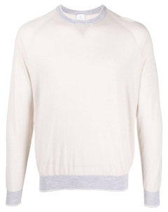 Шерстяной джемпер с круглым вырезом, нейтральный цвет Eleventy