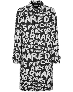 Однобортное пальто с логотипом, черный Dsquared2