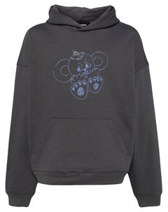 Худи с принтом, синий We11done