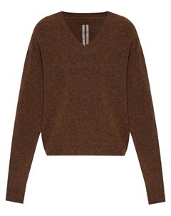 Джемпер с длинным рукавом и V-образным вырезом, коричневый Rick owens