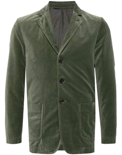 Бархатный однобортный блейзер, зеленый Aspesi